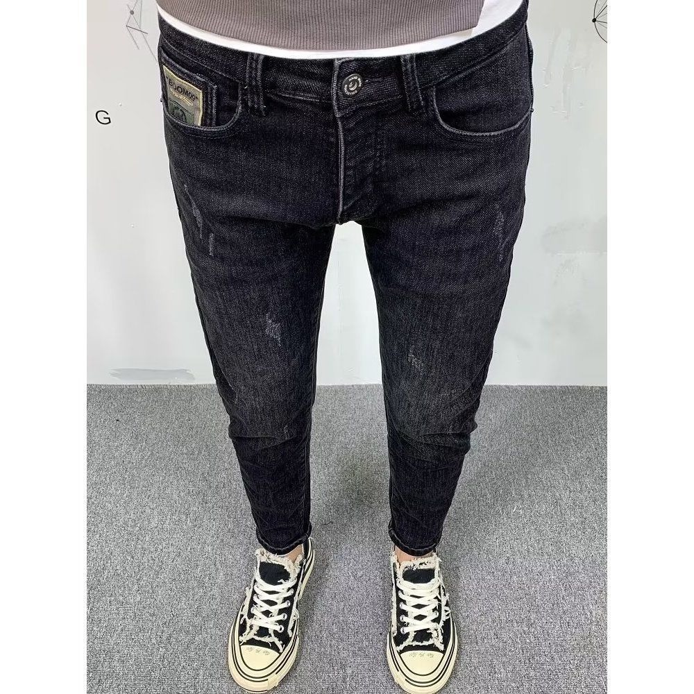 Streetwear Clothing Brand - Джинсы мужские облегающие, повседневные однотонные черные