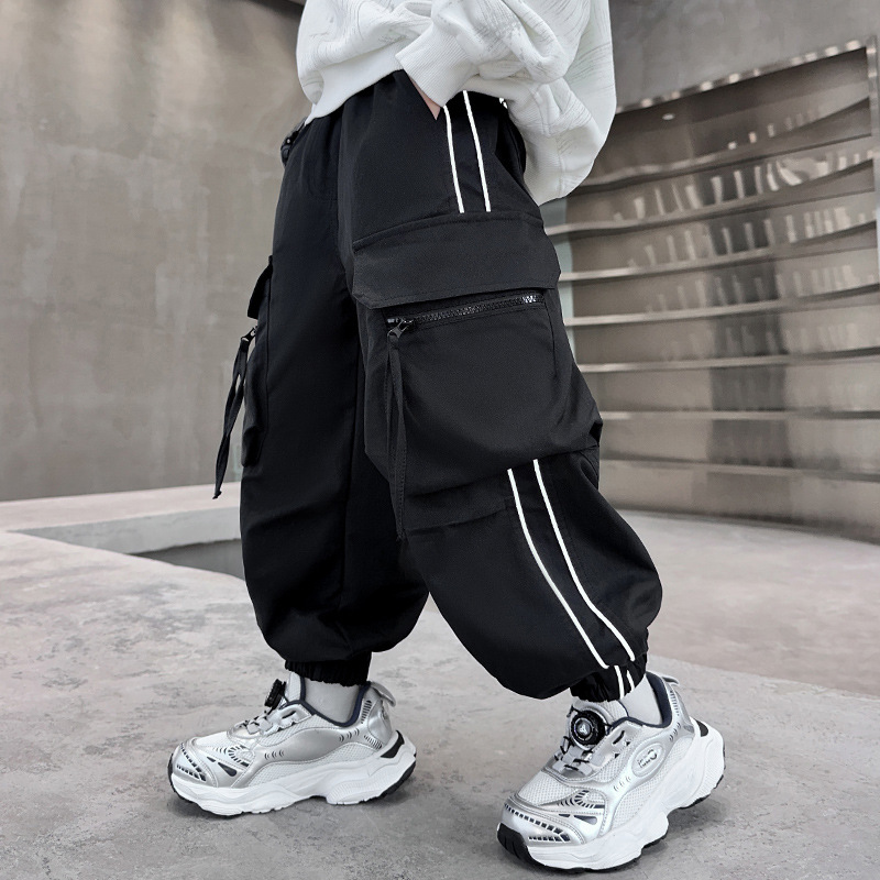Streetwear Clothing Brand - Детские брюки-карго с большими карманами, в