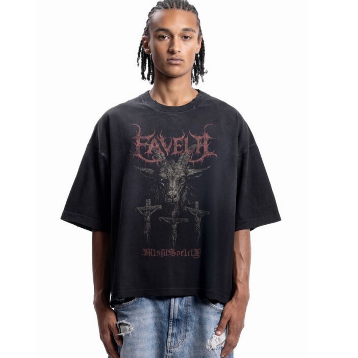 Streetwear Brand Fonts - Футболка с металлическим шрифтом Goat Metal