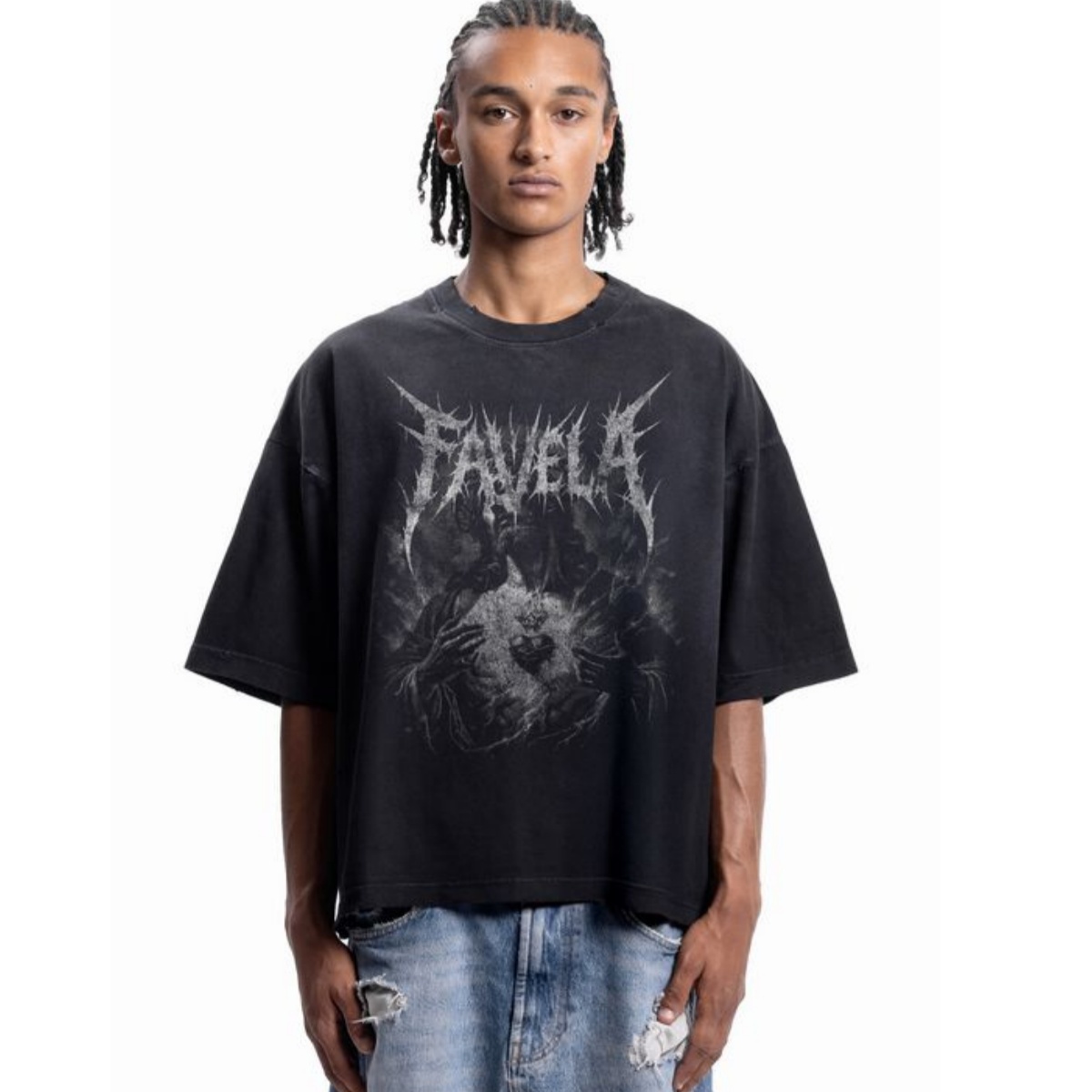 Streetwear Brand Fonts - Футболка с принтом Sacred Heart Metal
